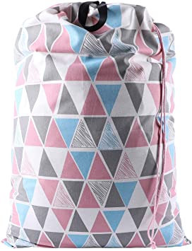 SWISSELITE Heavy Duty Laundry Drawstring Bag with Strap, 28 x 40 Inches Travel Dirty Clothes Bag for Laundromat and Household, 14 Color