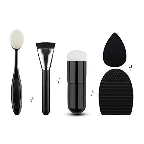 Makeup Brush,Vovotrade 5pcs Makeup Sponge Makeup Brush Cleaner Foundation Brush (F)