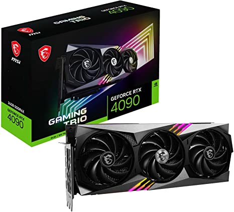 MSI Gaming GeForce RTX 4090 24GB GDRR6X 384-Bit HDMI/DP Nvlink Tri-Frozr 3 Ada Lovelace Architecture Graphics Card (RTX 4090 Gaming Trio 24G)