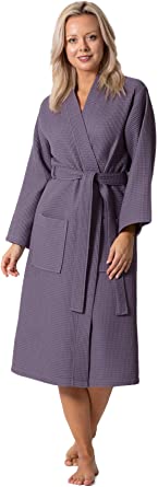 Turkish Linen Waffle Knit Lightweight Kimono Spa & Bath Robes for Women - Quick Dry - Soft