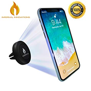 Infernal Innovations® Magnetic Air Vent Car Phone Holder and Cell Phone Stand | Metal Plate Included with Mount
