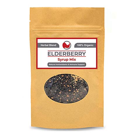 Organic Elderberry Syrup DIY Kit (Makes 18oz) Natural Immune Support with Antioxidants, Vitamins, Minerals - Great for Kids and Adults