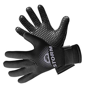 BPS 3mm Double-Lined Neoprene Wetsuit Gloves - for Diving, Snorkeling, Kayaking, Surfing and Other Water Sports - Choose from 6 Sizes