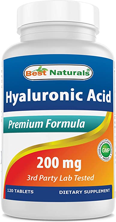 Best Naturals Hyaluronic Acid 200 mg 120 Tablets (Non-GMO, Gluten Free) - Promotes Youthful Healthy Skin & Healthy Joint Function