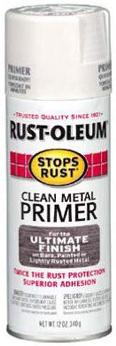 Rust-Oleum 7780830 Stops Rust Spray Paint, 12-Ounce, Flat White Clean Metal Primer