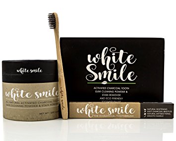 Activated Charcoal Tooth Whitening Kit - Includes 1 Carbon Bristle Toothbrush & 5 Oz of Activated Charcoal Tooth Powder