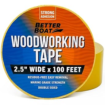 Double Sided Tape Woodworking Tape for Woodworking Tools Two Sided Tape Heavy Duty CNC and Acrylic Router Templates for Woodworking 2 Sided Tape Wood Working Tools Marine Grade Removable 2.5" x 100FT