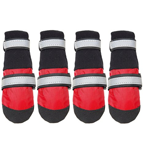 HiPaw Winter Snow Dog Boots Warm Lining Water-Resisitant Paw Protector For Medium Large Dog