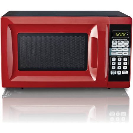 Hamilton Beach 0.7 cu ft Microwave Oven , features Child-safe lockout, 10 power levels in Red