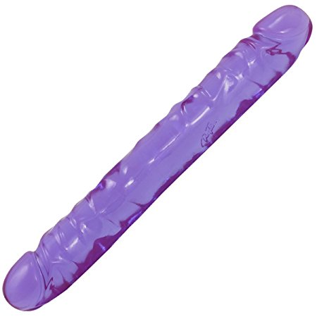 Doc Johnson Crystal Jellies - Jr. Double Dong - 12 Inch - Double Sided Dildo - Purple