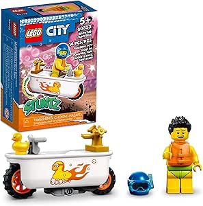 LEGO City Stuntz Bathtub Stunt Bike 60333 Building Toy Set for Kids, Boys, and Girls Ages 5  (14 Pieces)