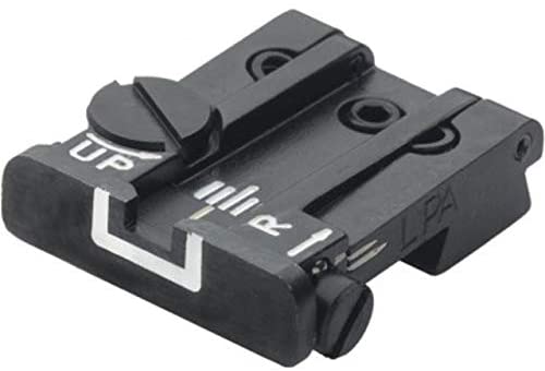 LPA TPU Adjustable Rear White Outline Sight Set for Beretta 92,96,98,M9, Stock, TPU92BE18