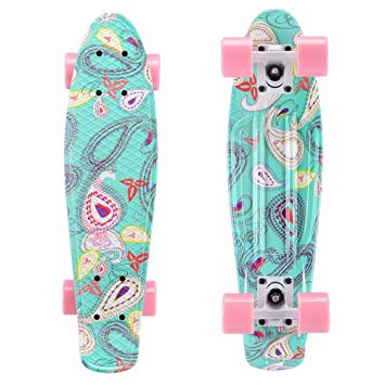 SANVIEW Complete 22 Inch Mini Cruiser Skateboard for Youths Beginners or Kids