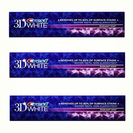 Crest 3D White Radiant Mint Flavor Whitening Toothpaste - 5.5 Oz - Pack of 3
