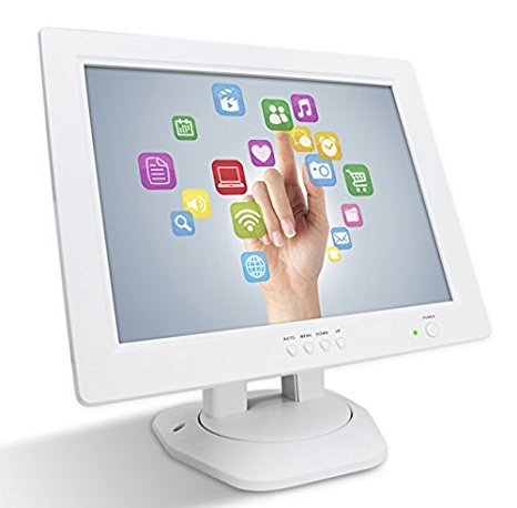 ANGEL POS 1006012 White 12" inch Touch Screen Monitor LCD VGA