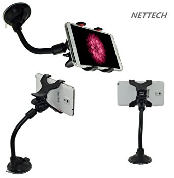 Nettech long arm Windshield Universal Smartphone Car Mount Holder Cradle for Iphone 6s Samsung Galaxy S6 HTC Nexus Lg and All Smartphones