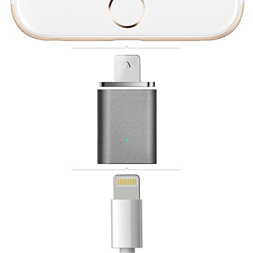 OKCS Lightning magnetic adapter similar magsafe for Apple iPhone 7, 7 Plus, 6s, 6s Plus, 6, 6 Plus, 5s, 5c, 5 iOS 10 gris