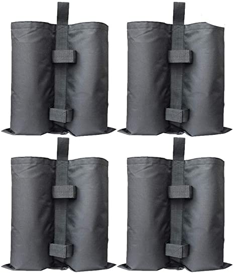 RIOGOO 4 Pack Gazebo Sand Weights Industrial Grade Heavy Duty Double-Stitched Sand Weight Bags, Leg Weights for Pop up Canopy Tent Sun Shades, Umbrella, Trampolines Weighted Feet Bag