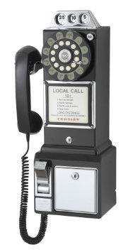 Crosley CR56-BK 1950s Payphone with Push Button Technology Black