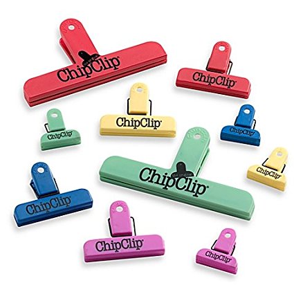 The Original Chip Clips (Set of 10), two large 6" clips, medium 3" clips four small 1 1/2" clips.