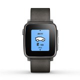 Pebble Time Steel Smartwatch for AppleAndroid Devices - Black