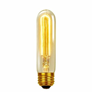 Globe Electric 60W Vintage Edison T10 Radio Tube Incandescent Filament Light Bulb, E26 Base, 01322