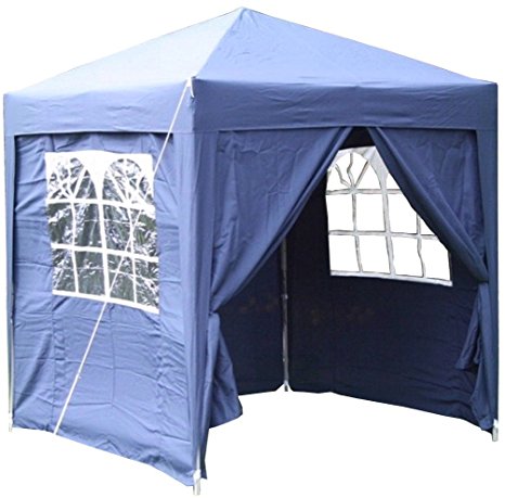 Airwave 2.0x2.0mtr BLUE Pop Up Gazebo, FULLY WATERPROOF with Four Side Panels and Carrybag