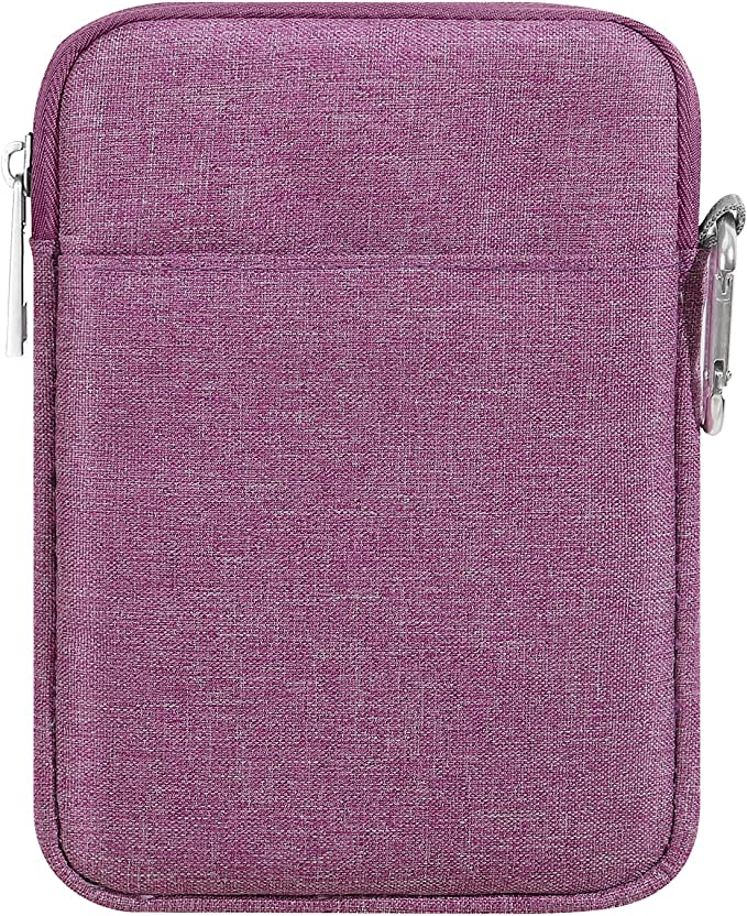 MoKo 6.8 Inch Kindle Sleeve Bag, Protective Nylon Cover Compatible with Kindle Paperwhite 2021, Fire 7 2022, Purple