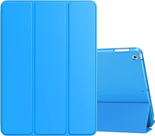 MoKo Case Fit 2018/2017 iPad 9.7 5th/6th Generation, Slim Lightweight Smart Shell Stand Cover with Translucent Frosted Back Protector Fit iPad 9.7 2018/2017, Auto Wake/Sleep, Blue Wave