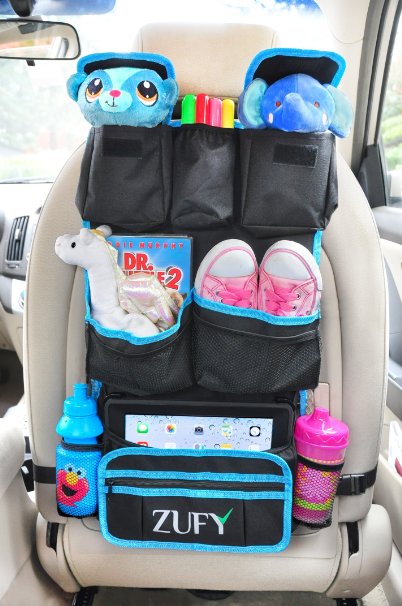 Backseat Organizer with a FREE Tire Pressure Gauge and an Ebook, a perfect combination with car seat stroller travel system and booster seat.