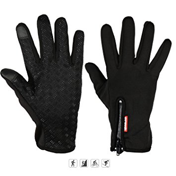 Expower Touch Screen Gloves Windproof Waterproof Cold Proof Thermal Mittens Outdoor Cycling Hunting Climbing Sports Bicycle with Touchscreen Function for Smartphones, Suitable for Autumn, Spring, Early Winter