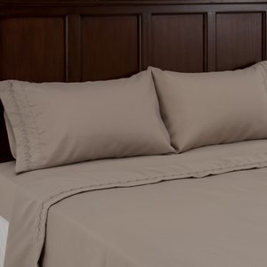 200 Count Twin Fitted Sheet - Brown Stone