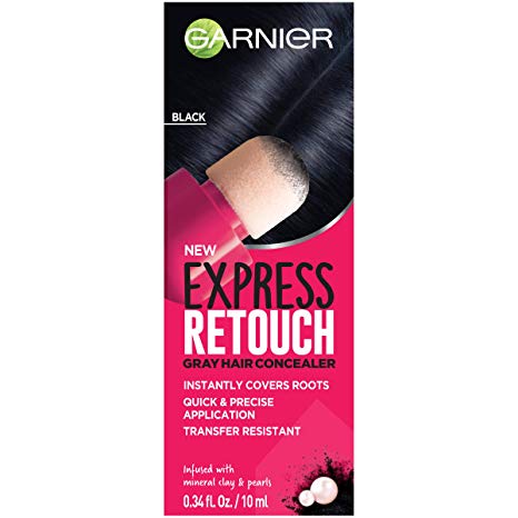 Garnier Hair Color Express Retouch Gray Hair Concealer, Instant Gray Coverage, Black, 1 Count