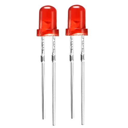 uxcell 30pcs 3mm Red LED Diode Lights Colored Lens Diffused Round DC1.8-2V 20mA Lighting Bulb Lamps Electronics Components Light Emitting Diodes