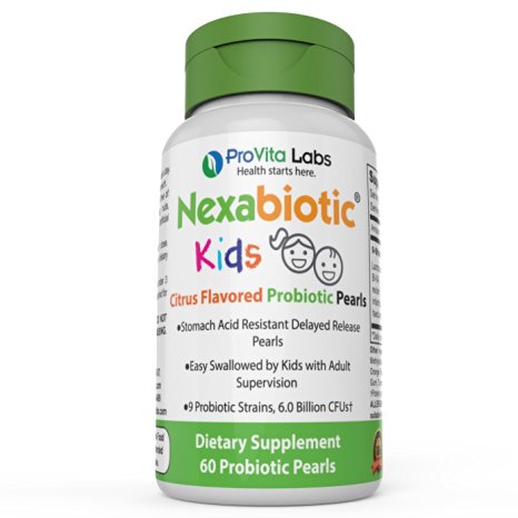 Nexabiotic Kids Chewable Probiotics for Kids in Easy-to-swallow Probiotic Pearls with 9 Strains including Bifidobacterium infantis