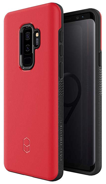 Samsung Galaxy S9 Plus Case, Patchworks [Level ITG Series in Red] One Piece TPU PC Hybrid Dual Material Matte Finish Side Grip with Added Air Pocket and Drop Tested Hard Case for Galaxy S9 Plus