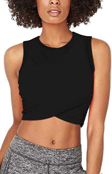 Sanutch Cropped Workout Tops Yoga Clothes for Women