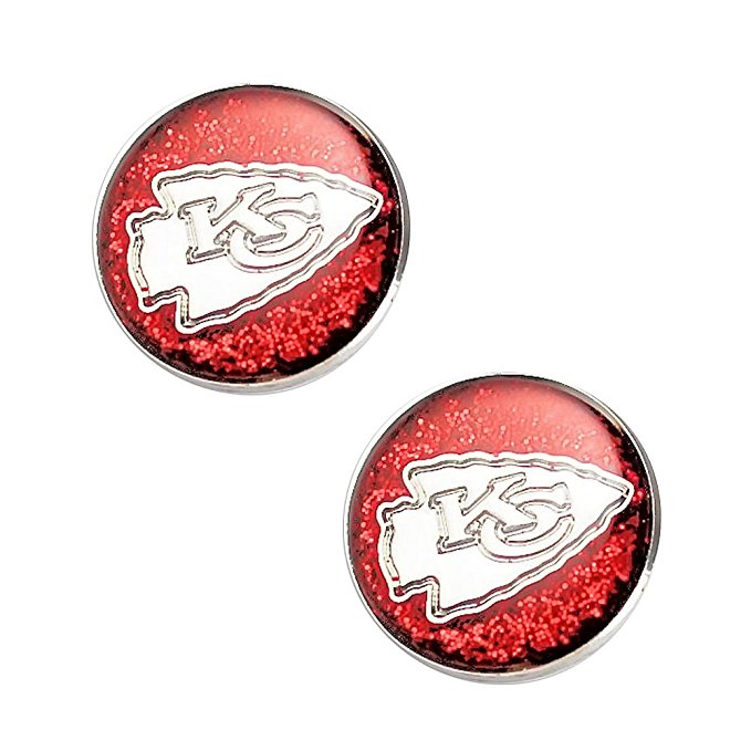 Kanas City Chiefs NFL Glitter Earring Post Stud Charm