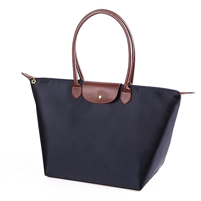 KARRESLY Women's Nylon Travel Foldable Shoulder Bags Hobo Beach Bag Tote Handbag