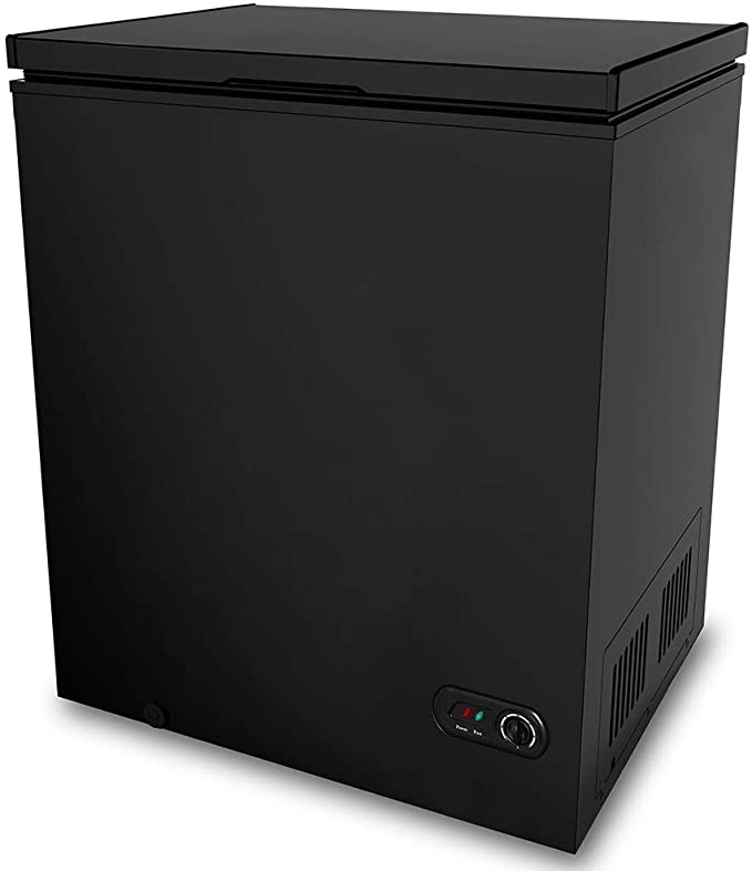 5.0 Cubic Feet Chest Freezer with Removable Basket, from 6.8℉ to -4℉ Free Standing Compact Fridge Freezer for Home/Kitchen/Office/Bar BLACK