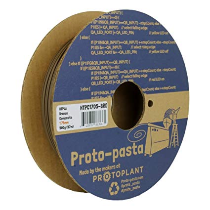 Proto-Pasta Bronze Metal Composite HTPLA 3D Printing Filament 1.75mm 500G