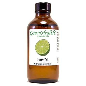 Lime – 4 fl oz (118 ml) Glass Bottle w/ Cap – 100% Pure Essential Oil – GreenHealth