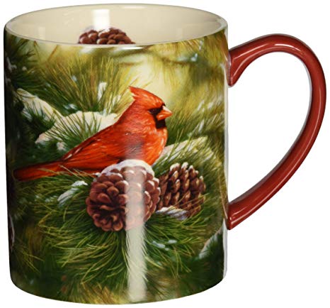 LANG - 14 oz. Ceramic Coffee Mug - "December Dawn Cardinal", Art by Rosemary Millette