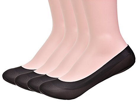 JARSEEN Women's No Show Liner Non Slip Nylon Hidden Socks (Pack of 4/8 pairs)