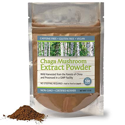 Chaga Mushroom Extract Powder, Wild Harvested, No Steeping Required, 100 Servings