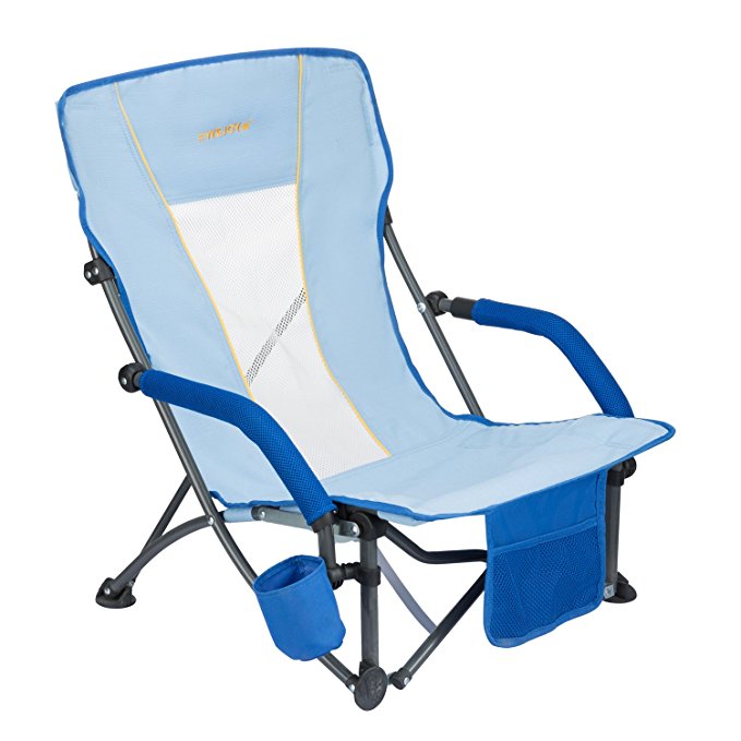 #WEJOY Outdoor Beach Folding Chair with Cup Holder Pocket Mesh Back for Garden Patio Lawn Camping Hiking Backpacking