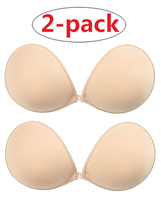 Minitouch 2-Packs Self Adhesive Bra, Strong Sticky, Silicone Invisible Push Up Bra