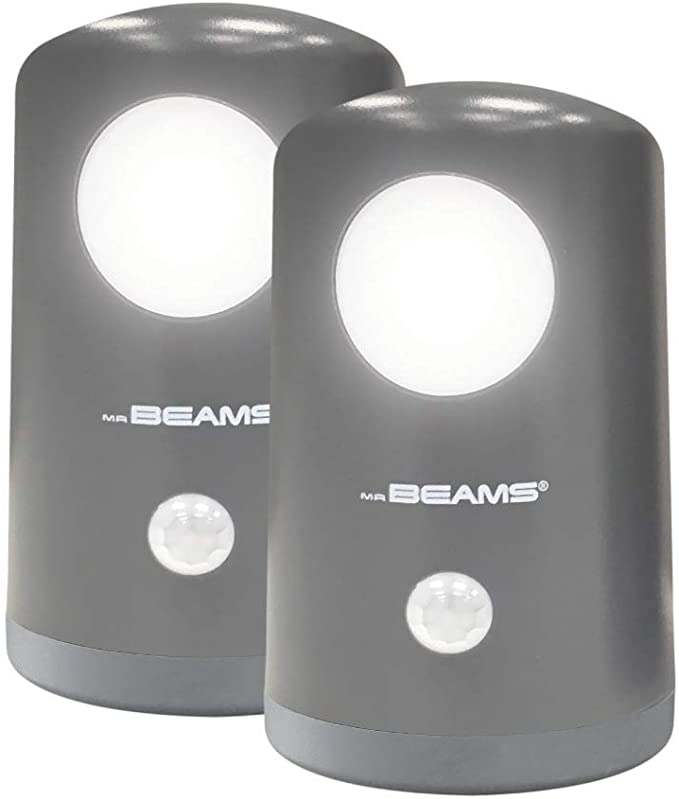 Mr Beams MB750 Portable Wireless Battery-Powered Motion Sensing 20 Lumen LED Stand Anywhere Table Light/Nightlight Grey