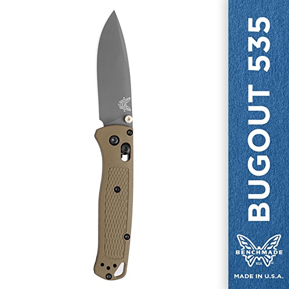 Benchmade Bugout 535 Knife, Folding Knife for Everyday Carry and Camping, Drop-point