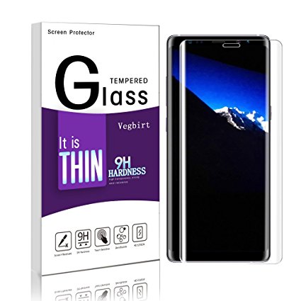 Note8 Screen Protector , Vegbirt 3D note8 Tempered Film ,Ultra Clear Full Coverage HD Galaxy note8 Screen Protector for Samsung Note8 2017 (Clear)